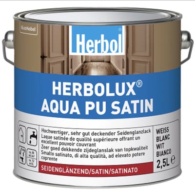 Herbol Herbolux Aqua PU - Satin - Wit - 2,5Lt
