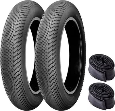 Set 2stuks URBAN CITY STREETFIGHTER 20” FatBike Buitenbanden Inclusief Binnenbanden 20 x 4.0 inch ERTRO 100-406 20x4.0 Fat bike banden 20inch - Ouxi – Knaap – Phatfour – Super73 - Zwart
