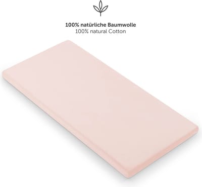 Laleni Jersey Baby/Kind Hoeslaken - Actief Ademend - Oeko-Tex Certificeerd - Babybed, Wieg, Kinderbed 100 x 100 x 10cm, rose, vierkant