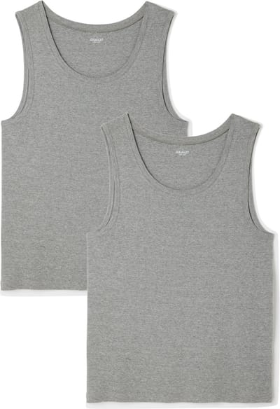 Damart - Set van 2 Essential tanktops van zuiver gekamd katoen - Heren - Grijs - (86-93) S