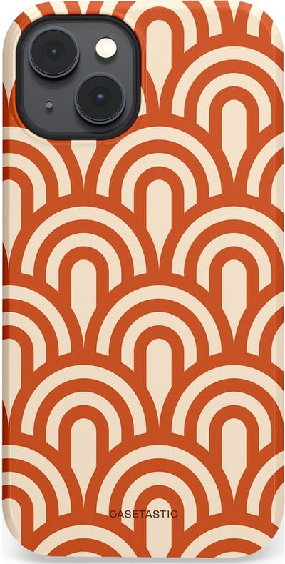 Casetastic hoesje geschikt voor Apple iPhone 14 Plus - MagSafe - Dubbellaagse bescherming - Oranje Bogen Parade - Fashion Case - Terracotta Crème