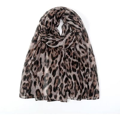 Écharpe Voile Imprimé Léopard Foulard de Luxe pour Femmes Mode Printemps et Été Châle Polyvalent pour Femmes 90X180CM black