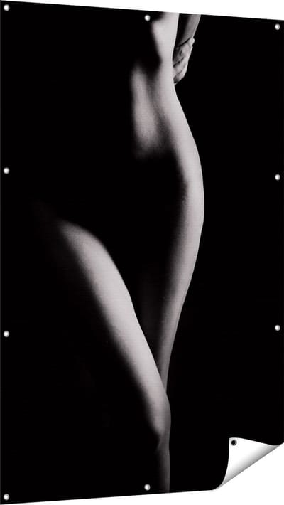 Gards Tuinposter Naakte Vrouw Lichaam - Erotiek - 100x150 cm - Tuindoek - Tuindecoratie - Wanddecoratie buiten - Tuinschilderij