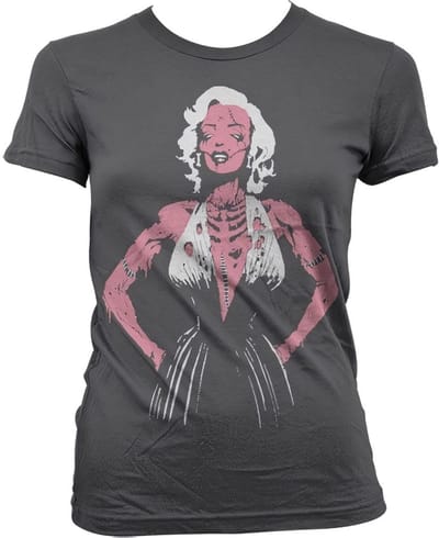 Zombie M'on-Roe Girly T-shirt voor dames, donkergrijs