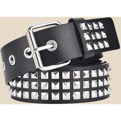 Trend Klinknagel Riem Zware Metalen Riem Mannen Vrouwen Punk Nachtclub Rock Riem Jeans Riem Riem Mode Decoratie Vrouwen' Riem 110cm zwart