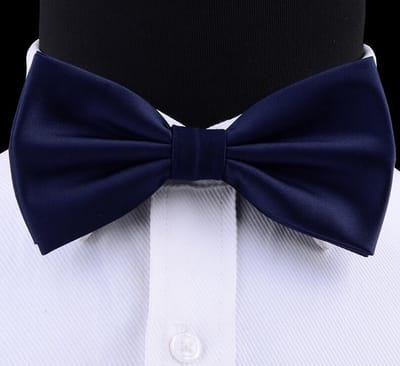 Sorprese - vlinderdas - 100% zijden - donkerblauw - luxe en chique vlinderstrik - volwassenen