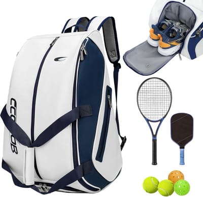 Multi-Use Padel Backpack voor Sport met Schoencompartiment en Ballen Sleeve