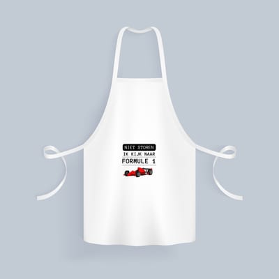 Akyol - niet storen ik kijk naar formule 1 Keukenschort - Formule 1 - mensen die houden van f1 - quotes - verjaardagscadeau - verjaardag - cadeau - kado - geschenk - gift - 82 bij 71 cm