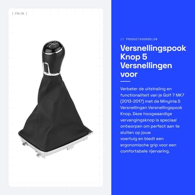 Dailygoods- Versnellingspook Knop 5 Versnellingen - Pookknop - Universele Pookknop - Gaiter Hoes - Faux Leer - Geschikt voor Golf 7 MK7 2013-2017 - Versnellingsknop
