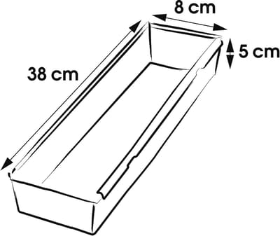 Uitbreidbaar opbergsysteem voor schuifladen, stevige kunststof, 8 x 8 x 5 cm, zilver