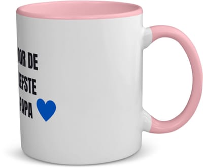 Akyol - voor de liefste papa koffiemok - theemok - roze - Papa - cadeau papa - cadeau - verjaardag papa - vaderdag - beste papa - 350 ML inhoud