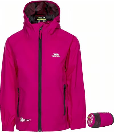 Trespass Childrens/Kids Qikpac Waterproof Packaway Jacket (Sasparilla)