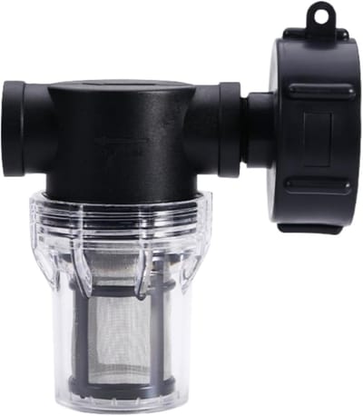1 stuk - IBC emmerconnector - regenwateropvangbak - met filter en adapter - s60x6 watertankaansluitkraan -IBC emmerconnector - emmeraccessoires - voor tuinpijpconnector - emmer PE pijpconnector - eenvoudig te installeren - 3/4" - zwart