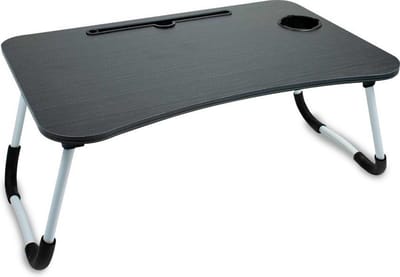 OLAF - Laptoptafel - Laptopstandaard - Ontbijttafel - Bedtafel - MDF Hout - Zwart - 60x40x28 cm