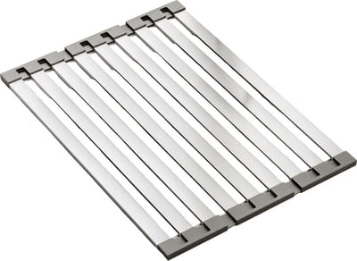 RVS Keuken Spoelbak Afdruiprek – 42 cm – Uitschuifbaar en Opvouwbaar Gootsteenrek, Roestvrijstalen Afwas- en Opbergmand voor Borden, Bestek en Keukengerei