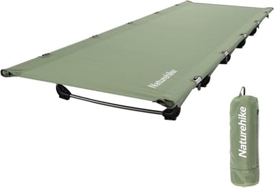 Kampeerbedje Opvouwbaar - Draagbaar Ligbed - Buiten Ontspannen - Ultralicht Aluminium - 190x65x15cm - Groen