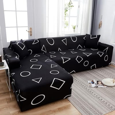 Nieuwe Stijl Bedrukte L Vorm Bankhoezen Voor Woonkamer Bankbeschermer Anti-Stof Elastische Stretch Hoezen Voor Hoekbankhoes Small 90-140cm 1PC