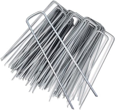 Dailygoods- Graspen 15 cm - 50 Stuks - Roestvrij Staal - U-vormig Ontwerp - Verstelbare Breedte - Corrosiebestendig - Tuinharingen