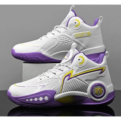 Nieuwe Basketbalschoenen Voor Man Buitentraining Mannelijk Hoge Kwaliteit Sportschoenen Luxe Schoen Antislip Sneakers 45 gray