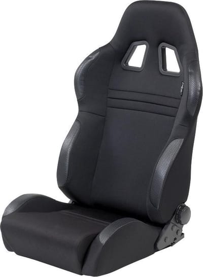 AutoStyle Sportstoel 'T Eco' - Zwart - Dubbelzijdig verstelbare rugleuning - incl. sledes