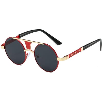 Trendy Vintage Ronde Zonnebril Retro Luxe Design Decor Zonnebrillen Casual Dubbele Brug Heren Brillen voor Vrouwen & Mannen black