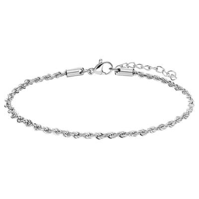 Lucardi Dames Stalen armband koord 2,5mm - Armband - Staal - Zilver - 19 cm