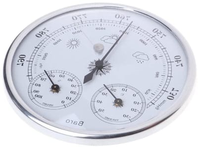 AGrAdi 3-in-1 weerstation voor wandmontage, barometer, barometer, thermometer, hygrometer, weerstation, barometer, binnen- en buitenbarometer