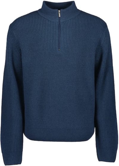 Blue seven heren - Trui 376457 blauw korte rits maat M