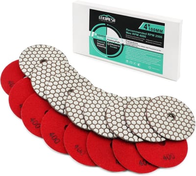 Diamant polijstschijven - Schuurpads - Droog polijsten - Set van 8 stuks - 100 mm korrel 50