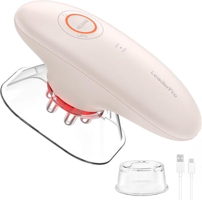 Anti-Cellulitis Massager - Cellulitis Apparaat - Vacuüm Cupping met EMS & Rood Licht - Liftend Massage Apparaat voor Gezicht & Lichaam - Bindweefsel Massage & Huidversteviging - 3 Intensiteiten - Met 2 Cups - Roze