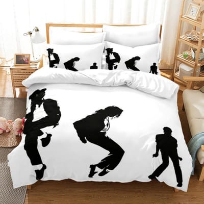 Michael Jackson Beddengoed Collectie Enkel Tweepersoons Volledig King Size Muzikaal Genie Met Beddengoed Volwassenen Tieners Slaapkamer 200X200Cm Dekbedovertrek Collectie EU Double200x200cm