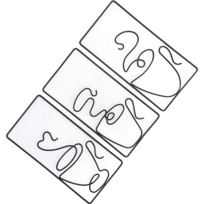 3 Stuks Zwart Metalen Wanddecoratie Hol Design Exquise Details Wanddecoraties voor Badkamer Woonkamer white