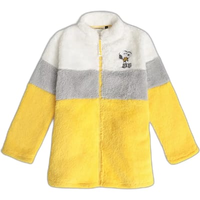 Warme badjas met lange mouwen en strepen voor meisjes Peanuts Snoopy Funny