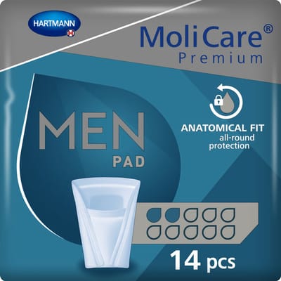 Molicare Premium Men Pad 2 Druppels 330 ml Absorptie - 4 x 14 stuks - Voordeelverpakking