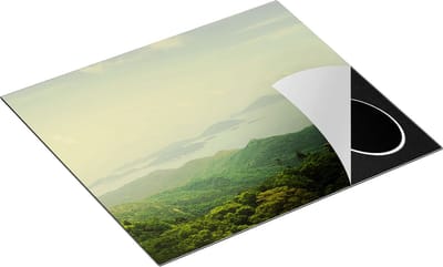 Chefcare Inductie Beschermer Boeddha Standbeeld in het Bos - 60x50 cm - Afdekplaat Inductie - Kookplaat Beschermer - Inductie Mat