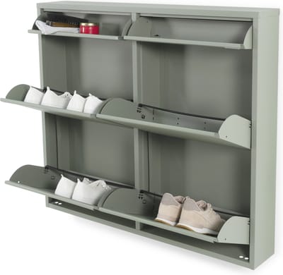 Spinder Design schoenenkast Billy 6 - Dusty Green - 8 paar schoenen - Staal