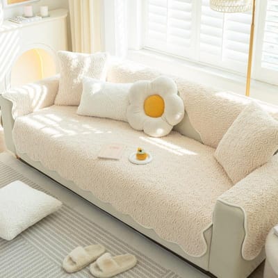 Pluche Roos Bankkussen Nieuw Winter Verdikt Pluche Kussen Antislip Leren Bankhoes Hoes Doek 70*70cm