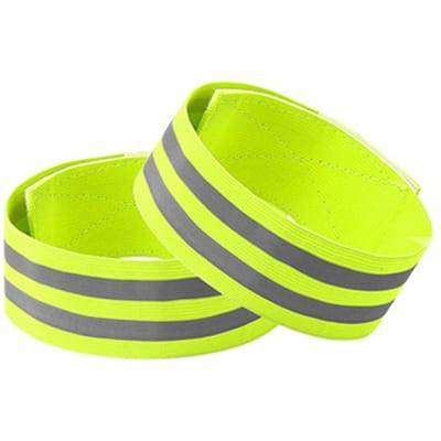 2PCS Running Reflecterende Armbanden voor Pols Enkel Been LED Reflector Armband Nacht Fiets Veiligheidslicht Tape Led Armband Band groen