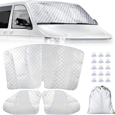 Zonnescherm voor Auto - Set van 3 Zonnebescherming voor Voorruit, Geschikt voor VW T5 en T6
