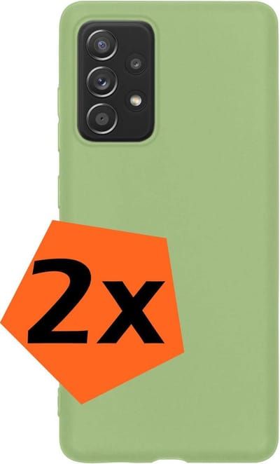 Hoes - 2 Stuks - Geschikt voor Samsung Galaxy A52s 5G - Sterk & Shockproof - Case Siliconen - Back Cover - Telefoon Hoes - Groen