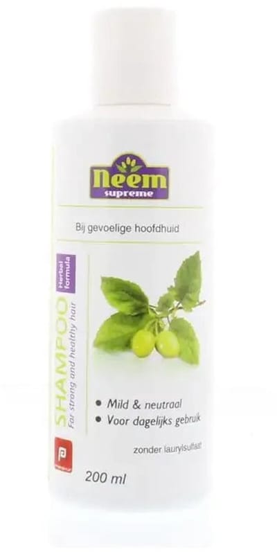 Neem Supreme Shampoo | 100% natuurlijk, vegan en dierproefvrij | Zonder SLS, chemische of synthetische toevoegingen | Voorkomt een gevoelige hoofdhuid, vroegtijdige vergrijzing, roos, dun en futloos haar