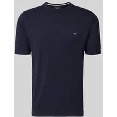 Fynch-Hatton T-Shirt O-Neck Cotton Linnen Navy / male