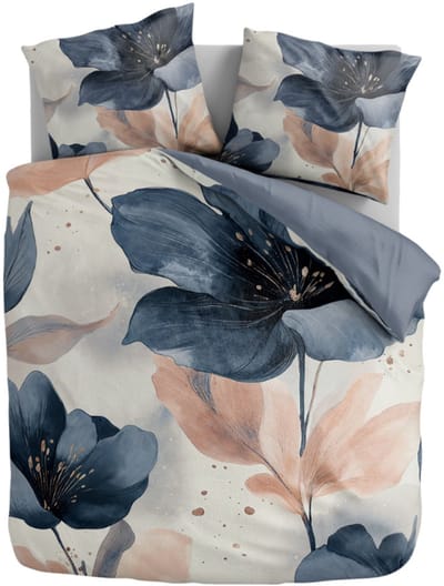 Dekbed-Discounter - Presence Dekbedovertrek 200 x 200/220 cm - Verkoelend Percale Katoen - Dubbele instopstrook - Wassen op 40 graden - Inclusief 2 kussenslopen - Coral Bloom