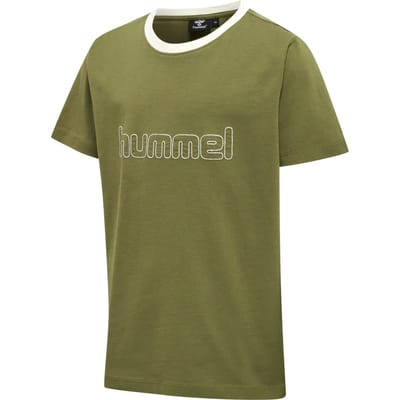 Hummel Cloud T-shirt voor kinderen, kort mouwloos, Olive Branch