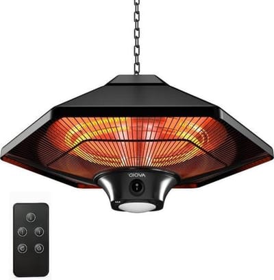 Elektrische Terrashaard - Hangende Verwarming - Buiten Verwarmen - Met Afstandsbediening - 2000 Watt - Zwart