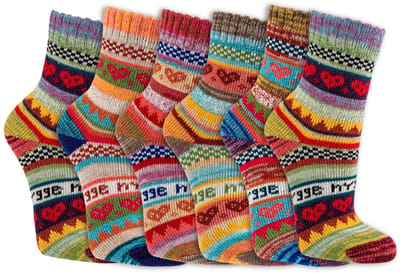 Deense sokken | Hygge sokken | Diverse kleuren | Maat: 35 t/m 42 | 6 Paar