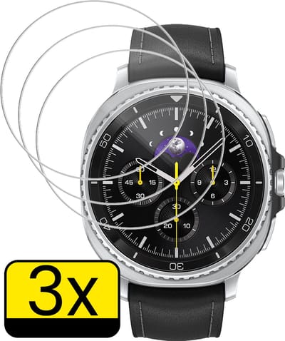 Screenprotector - 3 Stuks - Geschikt voor Samsung Galaxy Watch 8 Classic (46 mm) - Sterk & Shockproof - Tempered Glass - Beschermglas Screen Cover - Gehard Glas - Bescherm Protector voor Smartwatch