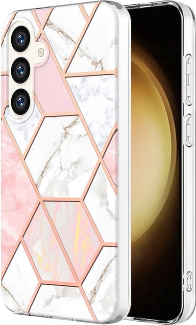 Coverup Hoesje - Geschikt voor Samsung Galaxy S24 Plus Hoesje - Coverup Marble Design TPU Back Cover - Pink