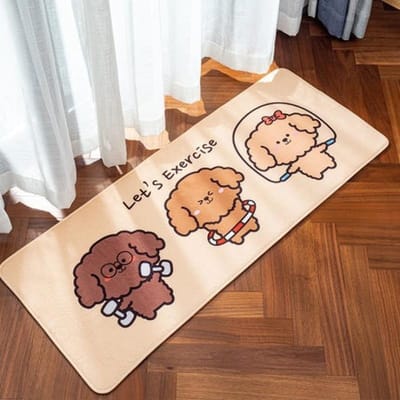 Nouveau tapis de dessin animé beaux animaux Shiba Inu chien pingouin motif tapis chambre salon tapis de sol décor à la maison paillasson tapis 40x60cm beige