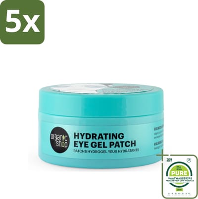 5 x Organic Shop - Eye Gel Patch Blue Matcha & Hyaluronic Acid - Verfrissend en Hydraterend - 60 Patches - Grootverpakking - Oogpatches - Oogverzorging - Anti-rimpel - Hydratatie - Hyaluronzuur